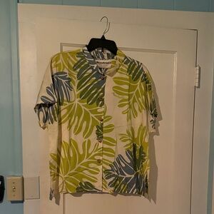 Manuhealii Tropical Leaf Print Men's Shirt